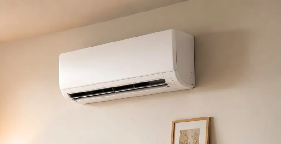 Klimaanlage an einer Wohnzimmerwand